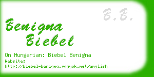 benigna biebel business card